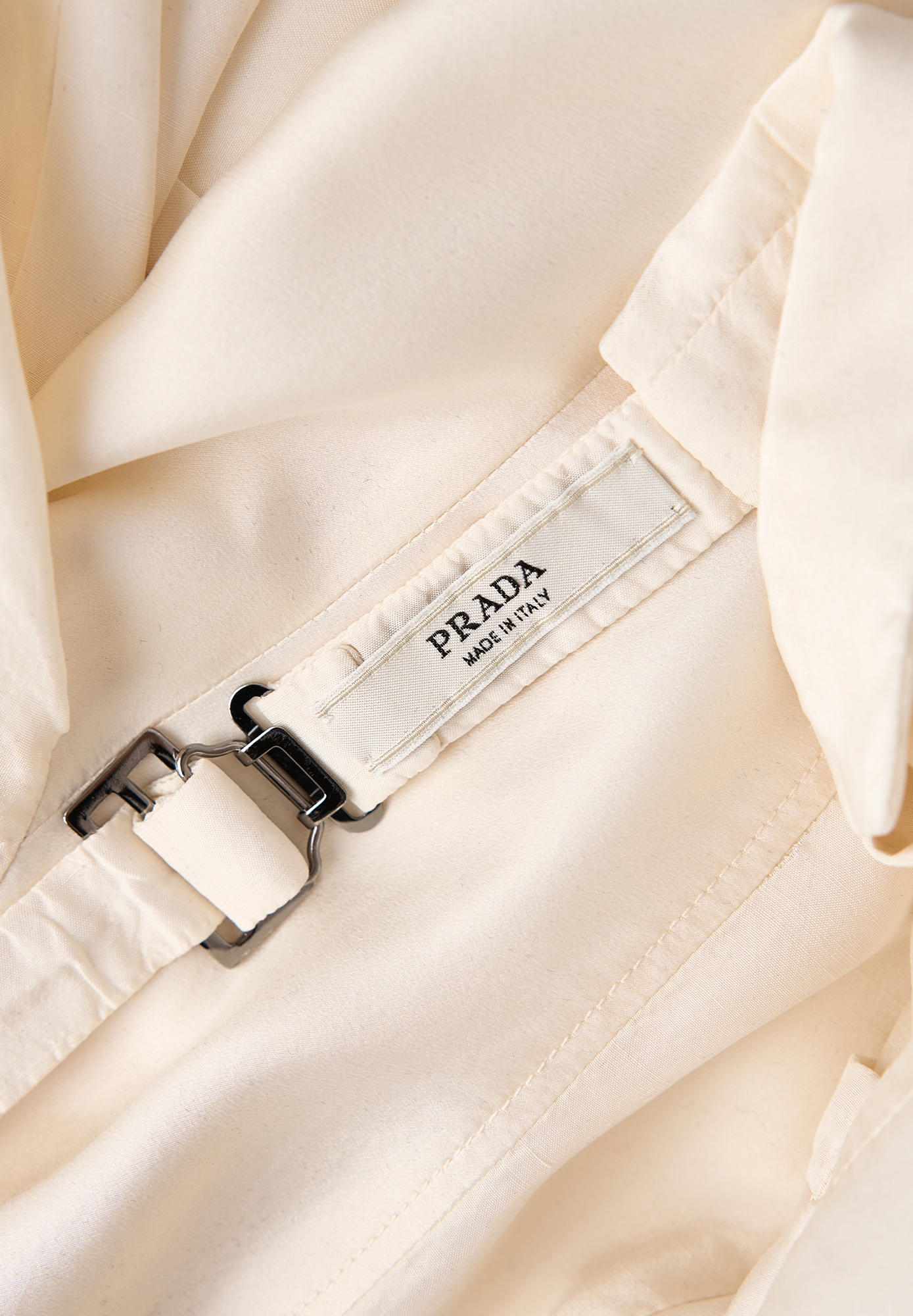 Prada White Silk Jacket With Open Back