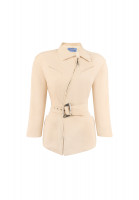 Thierry Mugler Beige Jacket With Belt