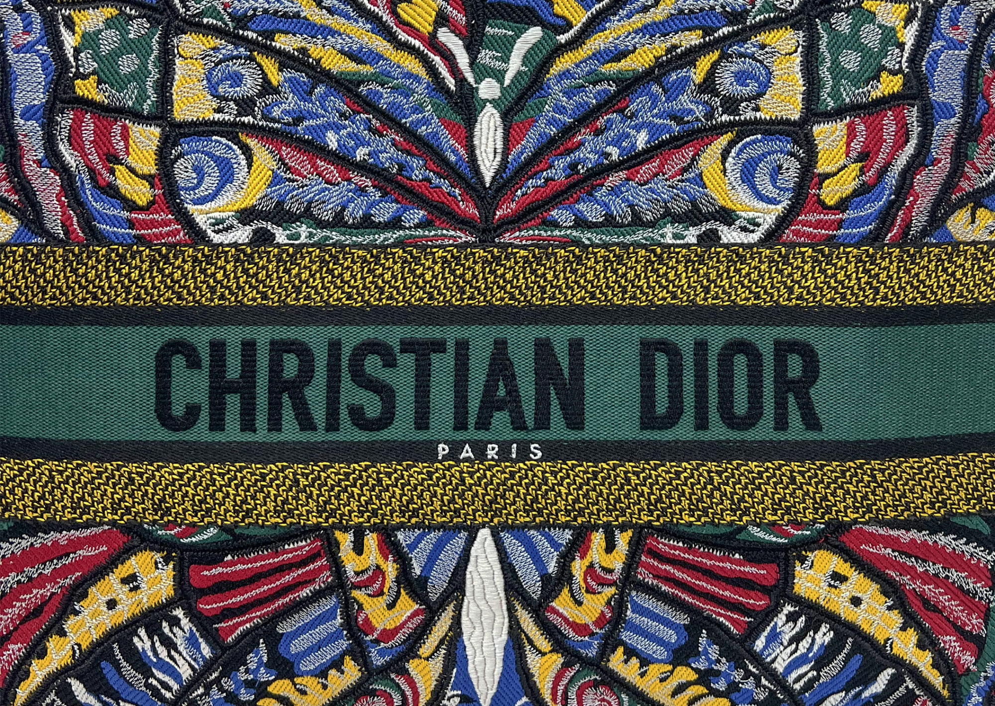 Christian Dior Book Tote Multicolor Butterfly Embroidery Bag