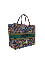Christian Dior Book Tote Multicolor Butterfly Embroidery Bag