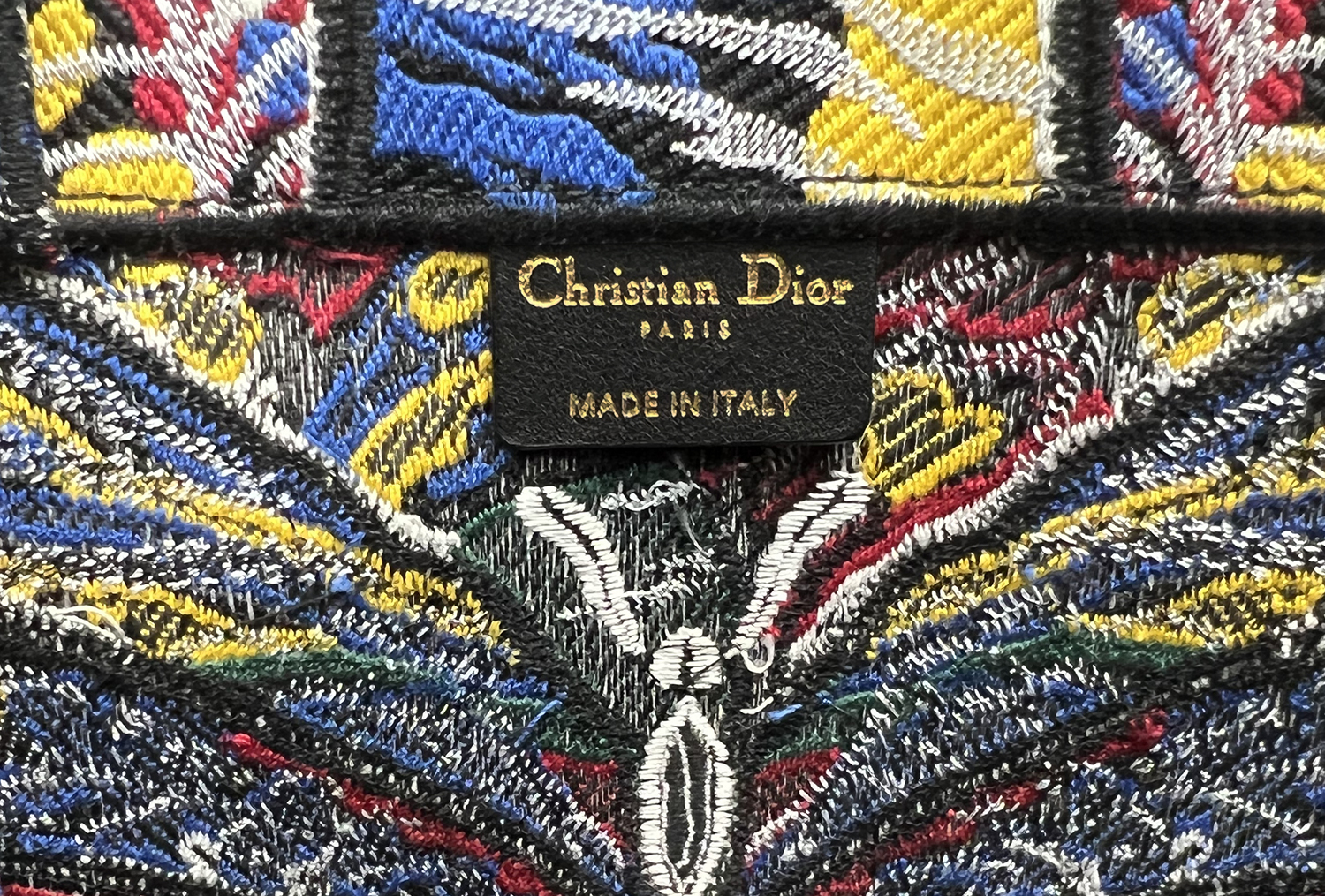 Christian Dior Book Tote Multicolor Butterfly Embroidery Bag