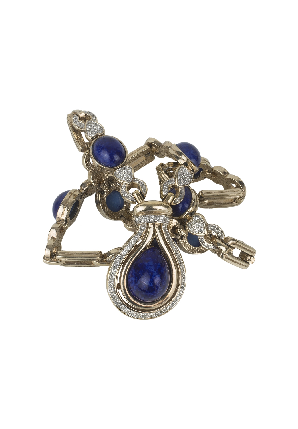 Panetta Necklace With Blue Cabochons