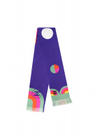 Chanel Purple Bandeau Scarf With Fringes