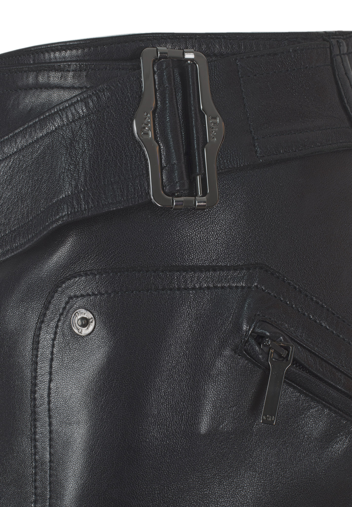 Christian Dior Black Leather Skirt