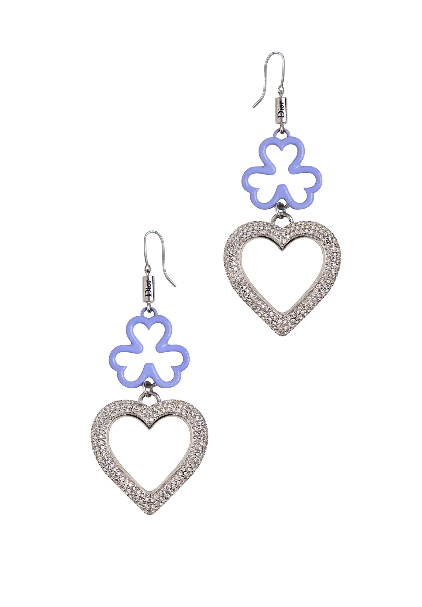 Christian Dior Earrings With Clover And Heart