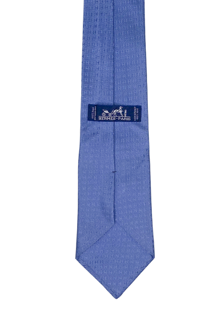 Hermès Light Blue Silk Tie