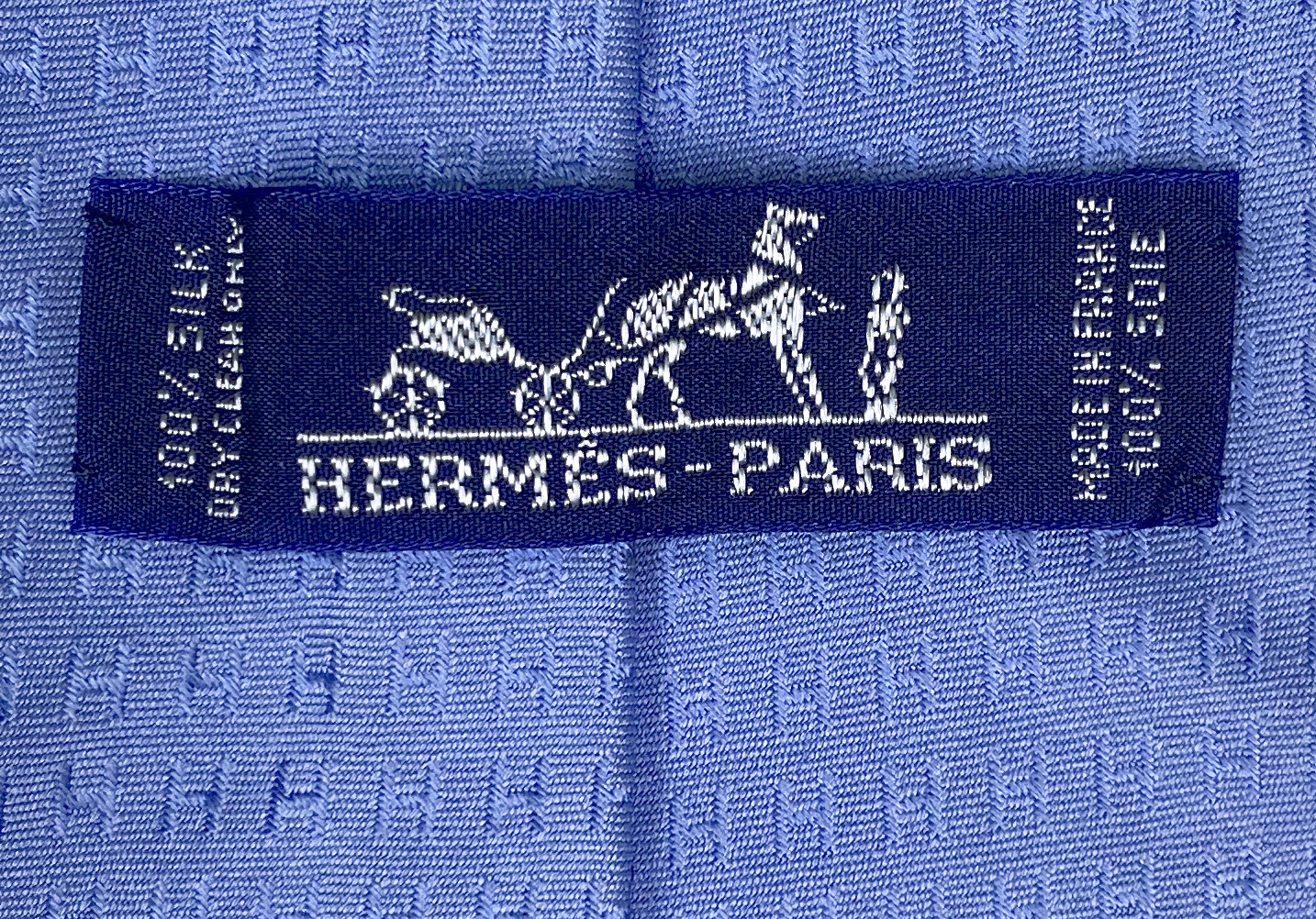 Hermès Light Blue Silk Tie