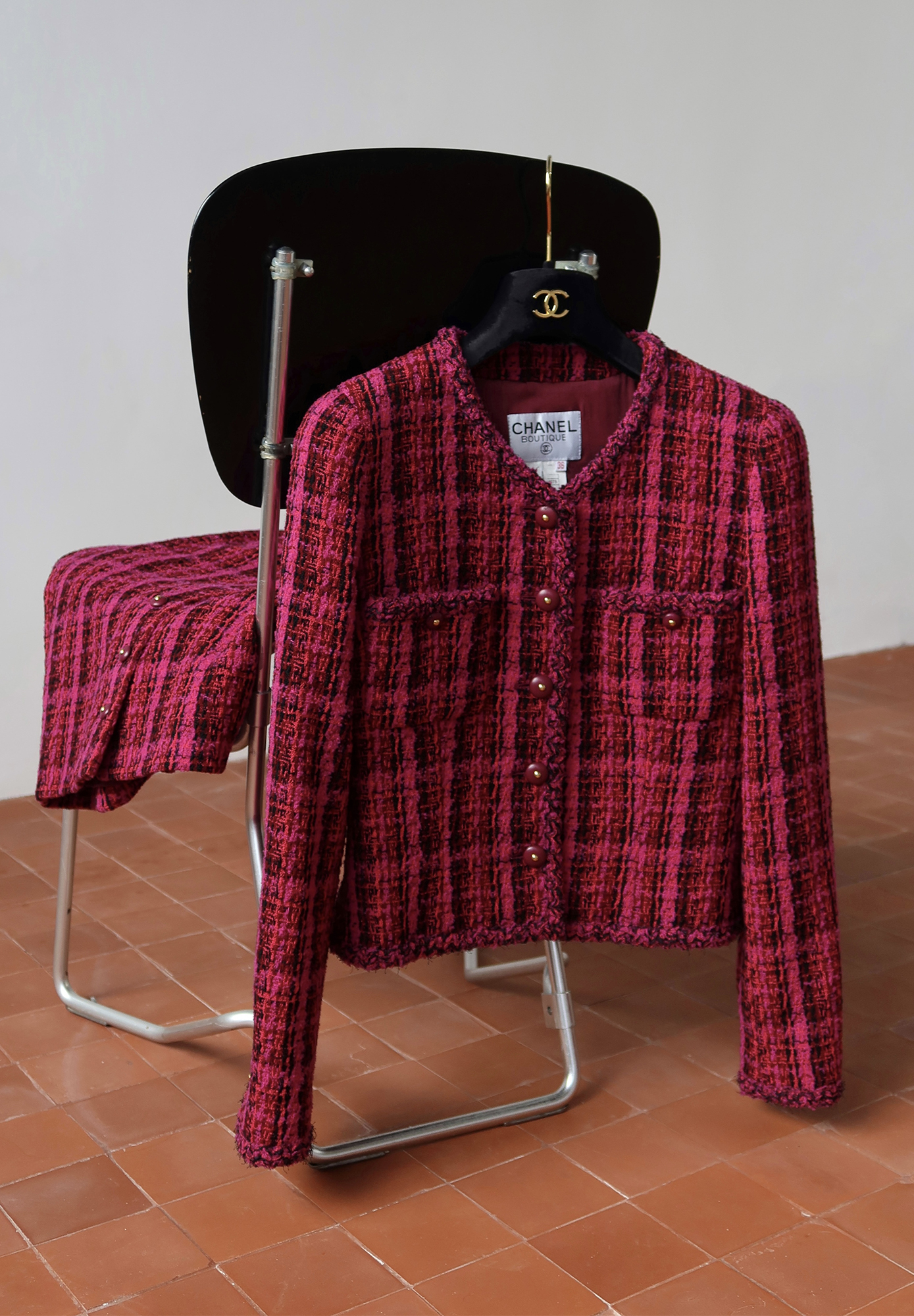 Chanel Plaid Tweed Skirt