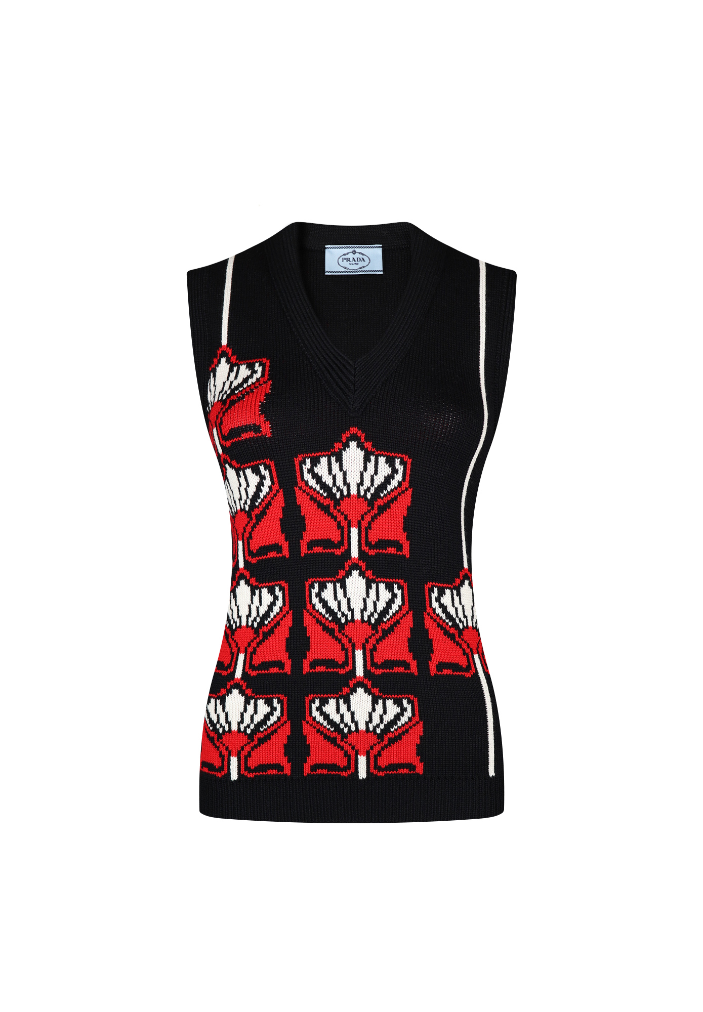 Prada Knitted Vest With A Geometric Pattern