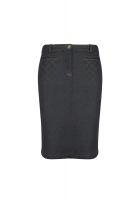 Chanel Gray Denim Skirt