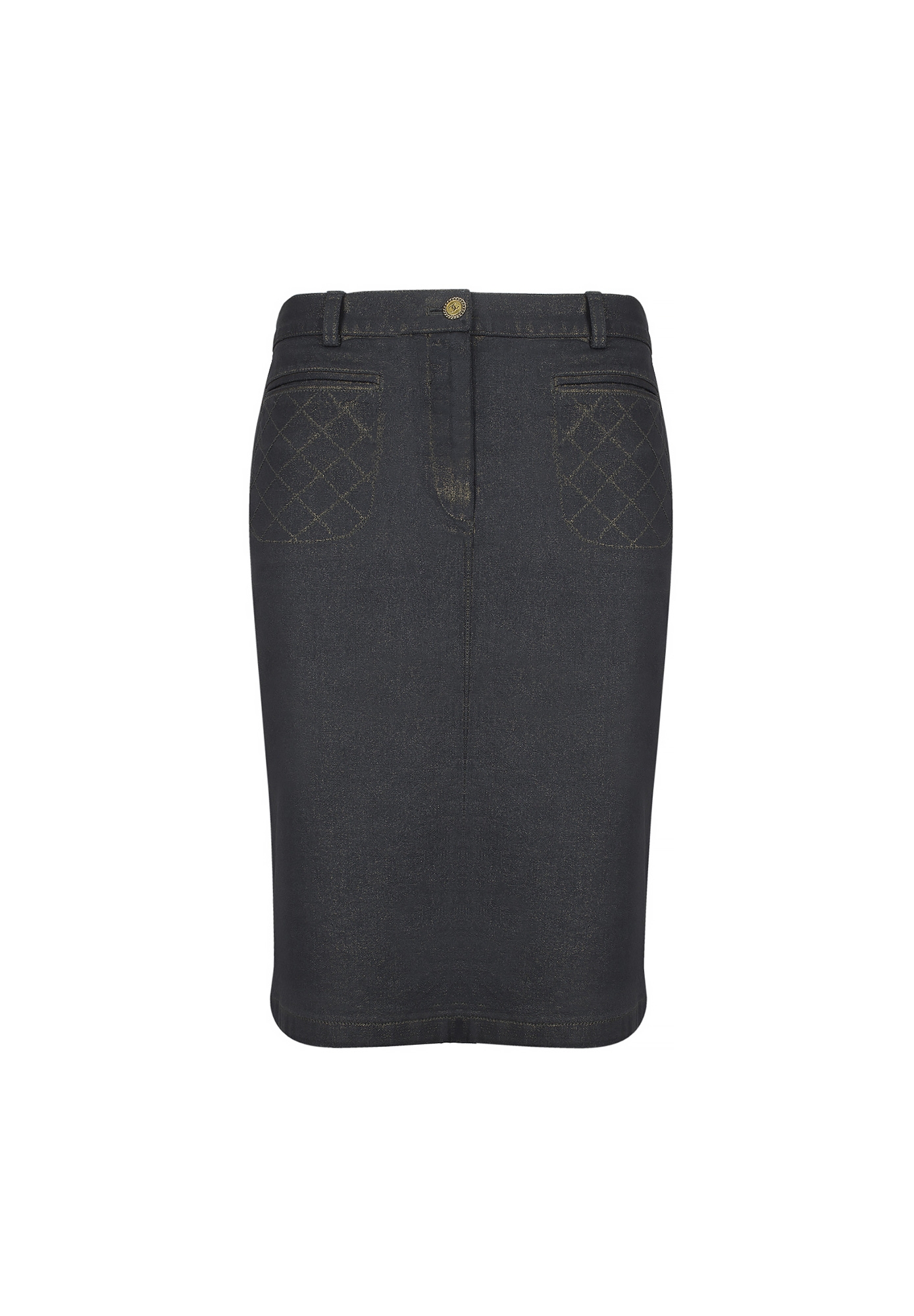 Chanel Gray Denim Skirt