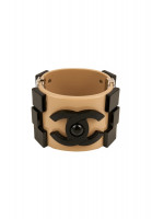 Chanel Beige Cuff Bracelet with Logo