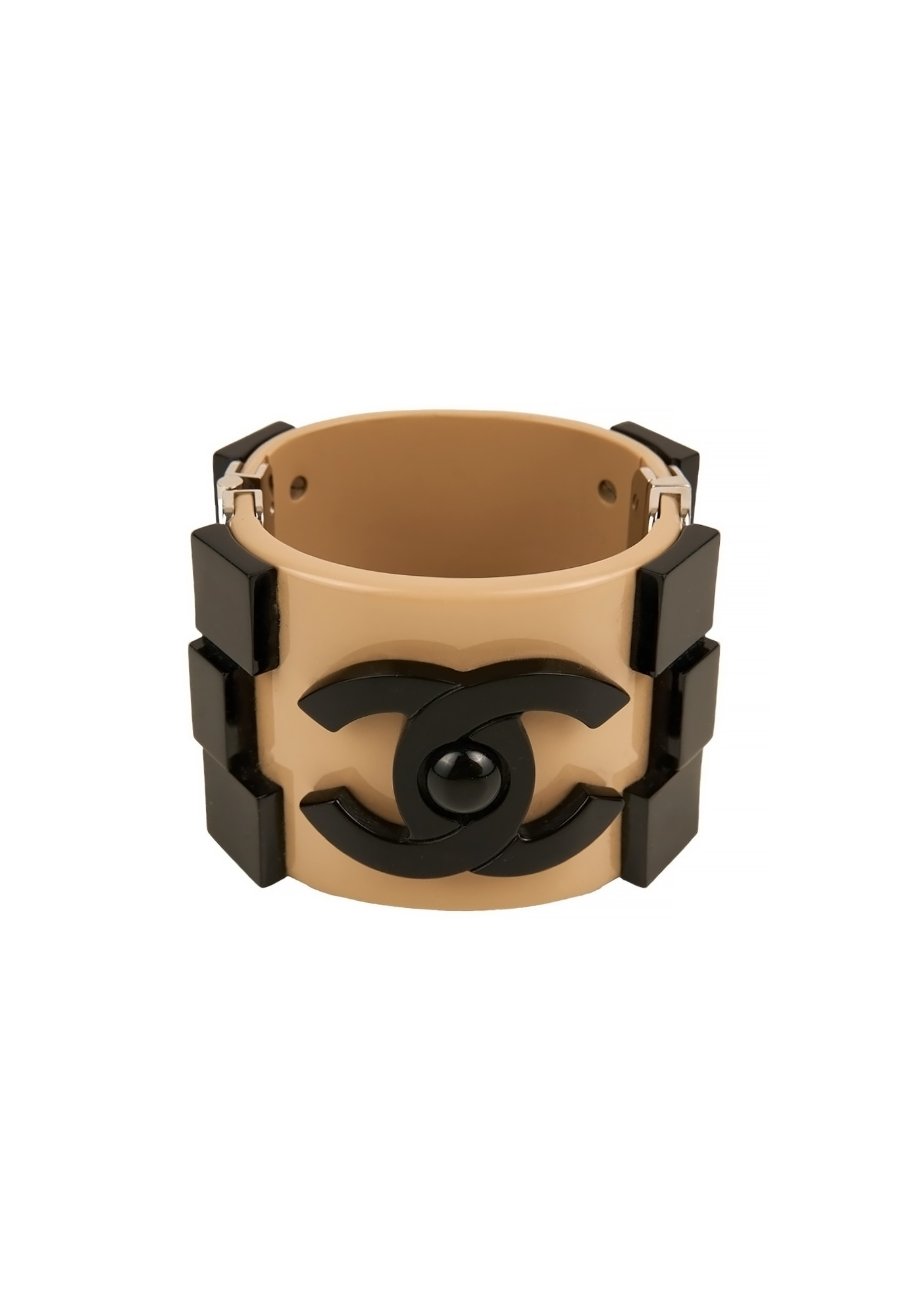 Chanel Beige Cuff Bracelet with Logo