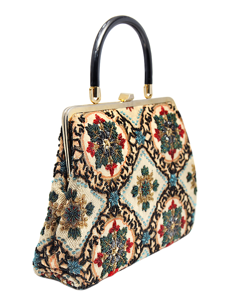 French Ecru Beaded Handbag