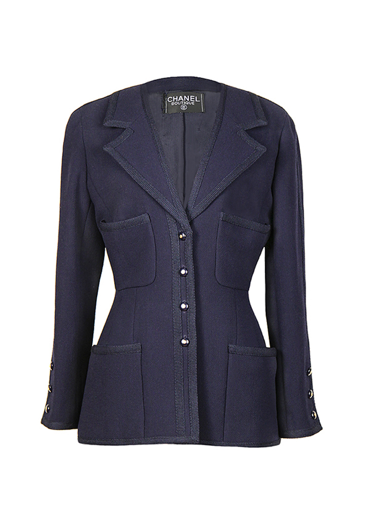 Chanel Navy Blue Classic Jacket