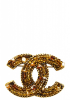 Chanel Beaded Logo Brooch