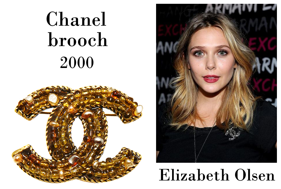 Chanel Beaded Logo Brooch