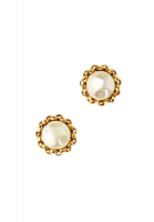 Chanel Pearl Clip-on Earrings With A Chain