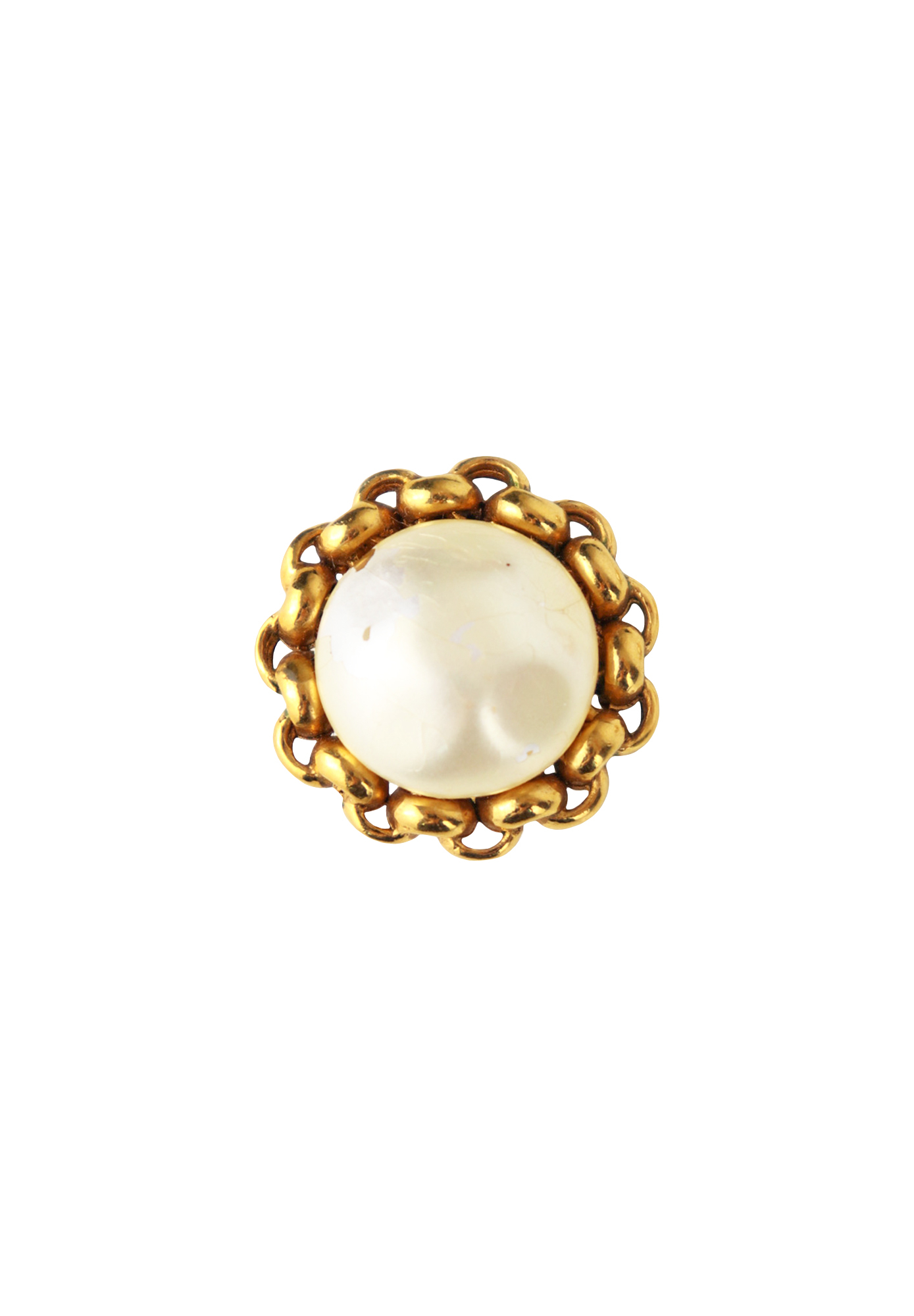 Chanel Pearl Clip-on Earrings With A Chain