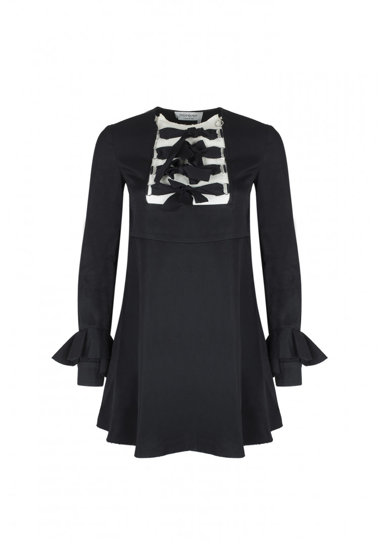 long lace sleeve black dress Plus Size Black Lace Long Sleeves Gothic Wedding Dress