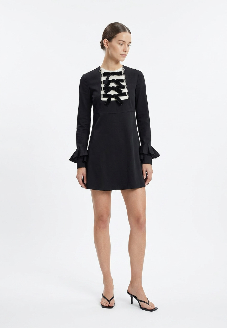 Yves Saint Laurent Black Dress With Bows