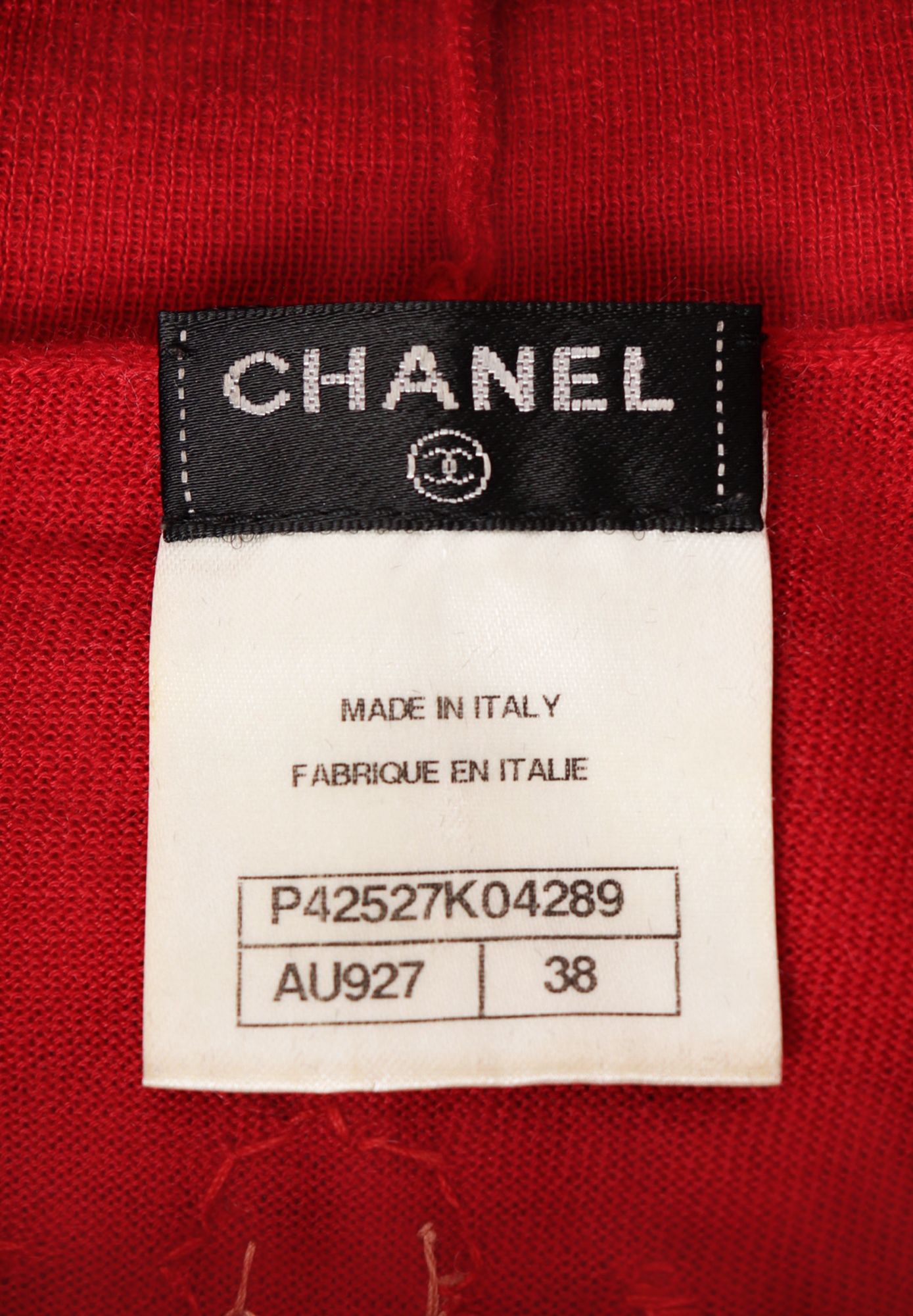 Chanel Red Cashmere Sweater