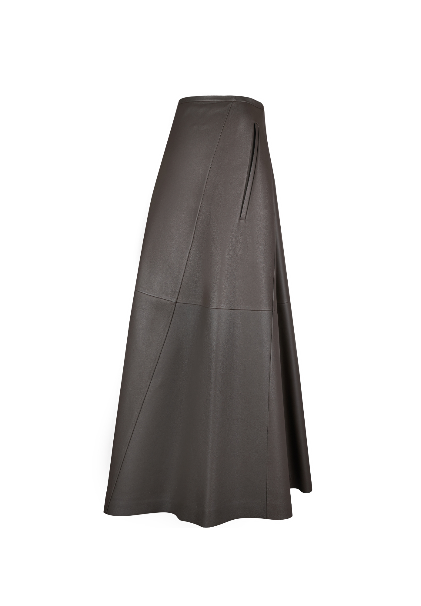 Jil Sander Gray Leather Skirt