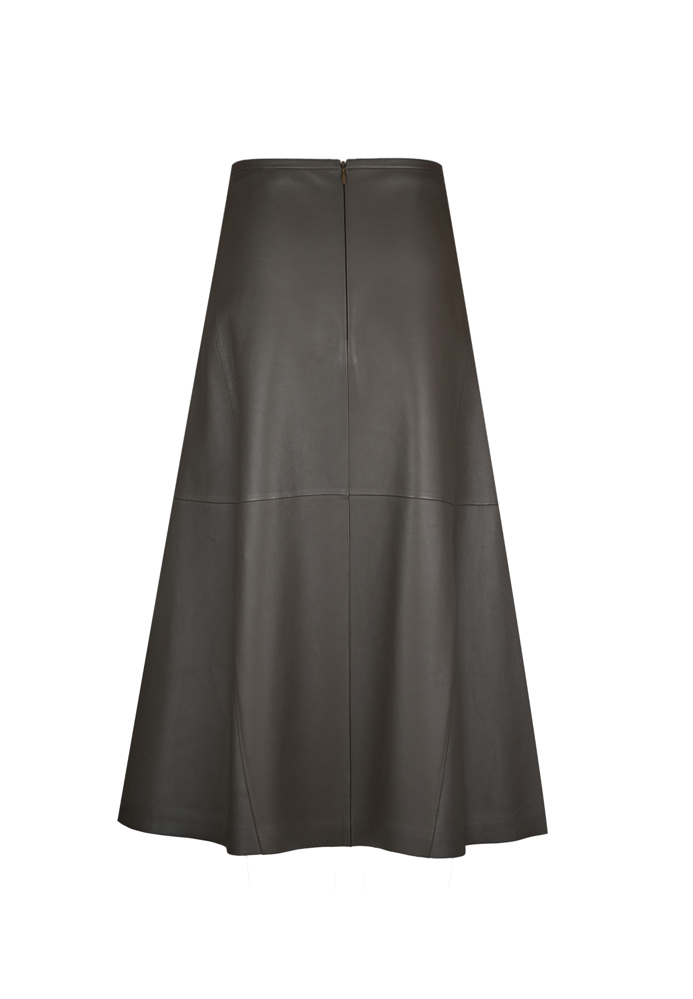 Jil Sander Gray Leather Skirt