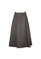 Jil Sander Gray Leather Skirt