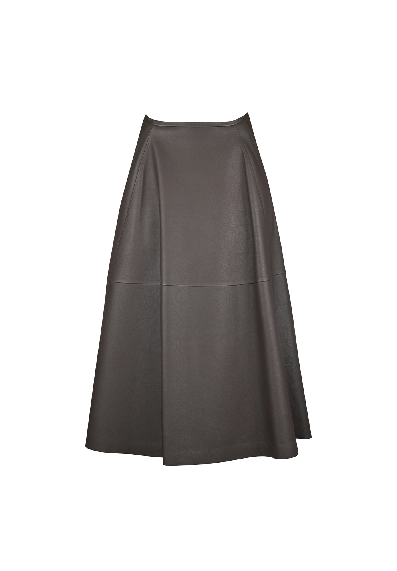 Jil Sander Gray Leather Skirt