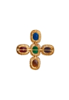 Givenchy Gold Cabochons Brooch