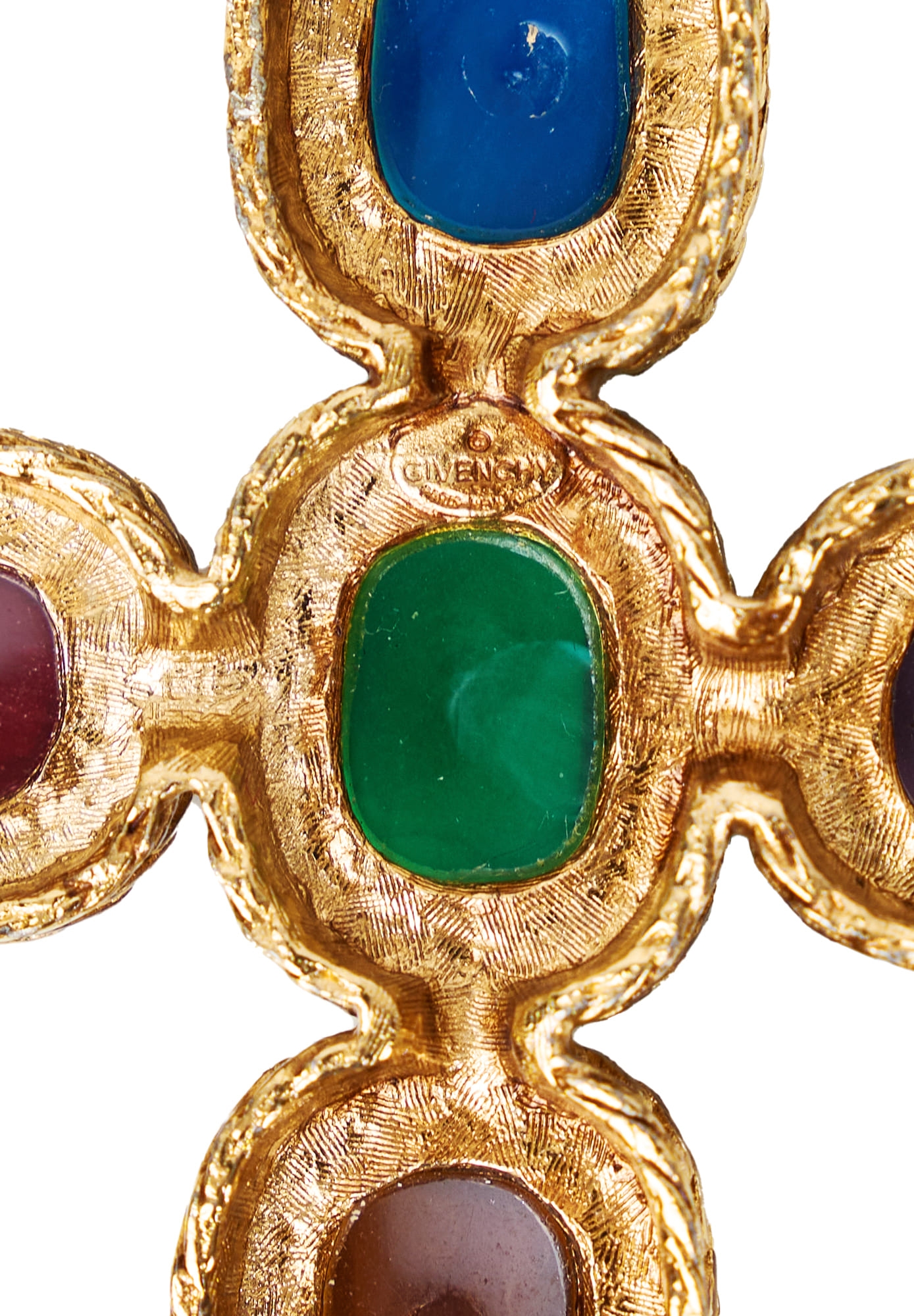 Givenchy Gold Cabochons Brooch