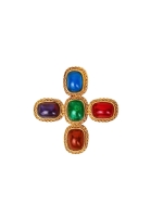 Givenchy Gold Cabochons Brooch