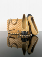 Chanel Beige Ballet Flats