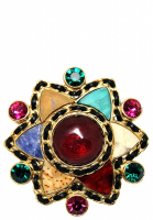 Chanel Brooch With Multi-Coloured Gripoix Crystals