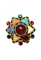 Chanel Brooch With Multi-Coloured Gripoix Crystals