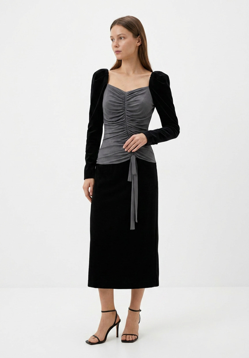 Torrente Dress With Asymmetrical Drape