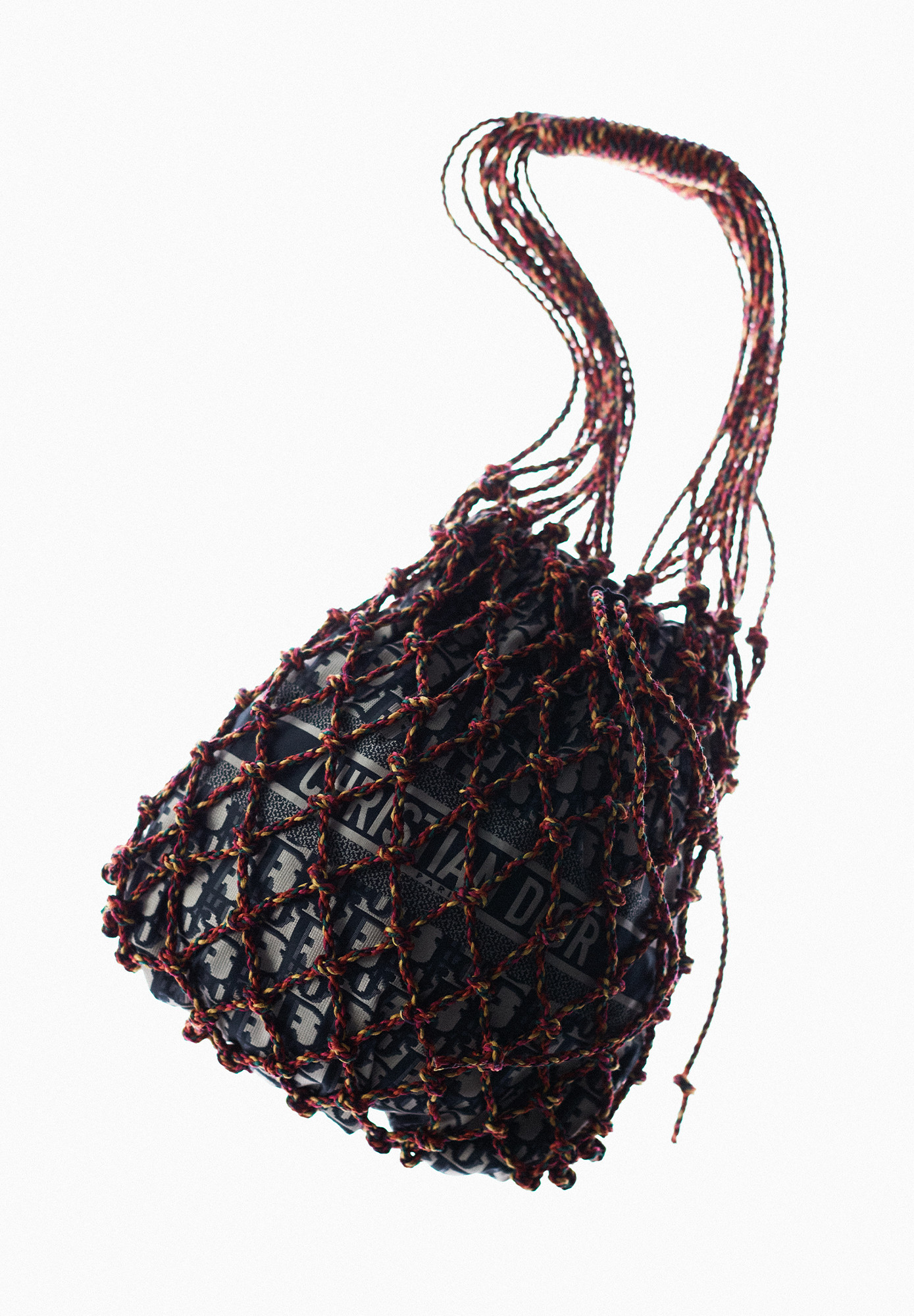 Christian Dior Oblique Bag with Woven Net Cover