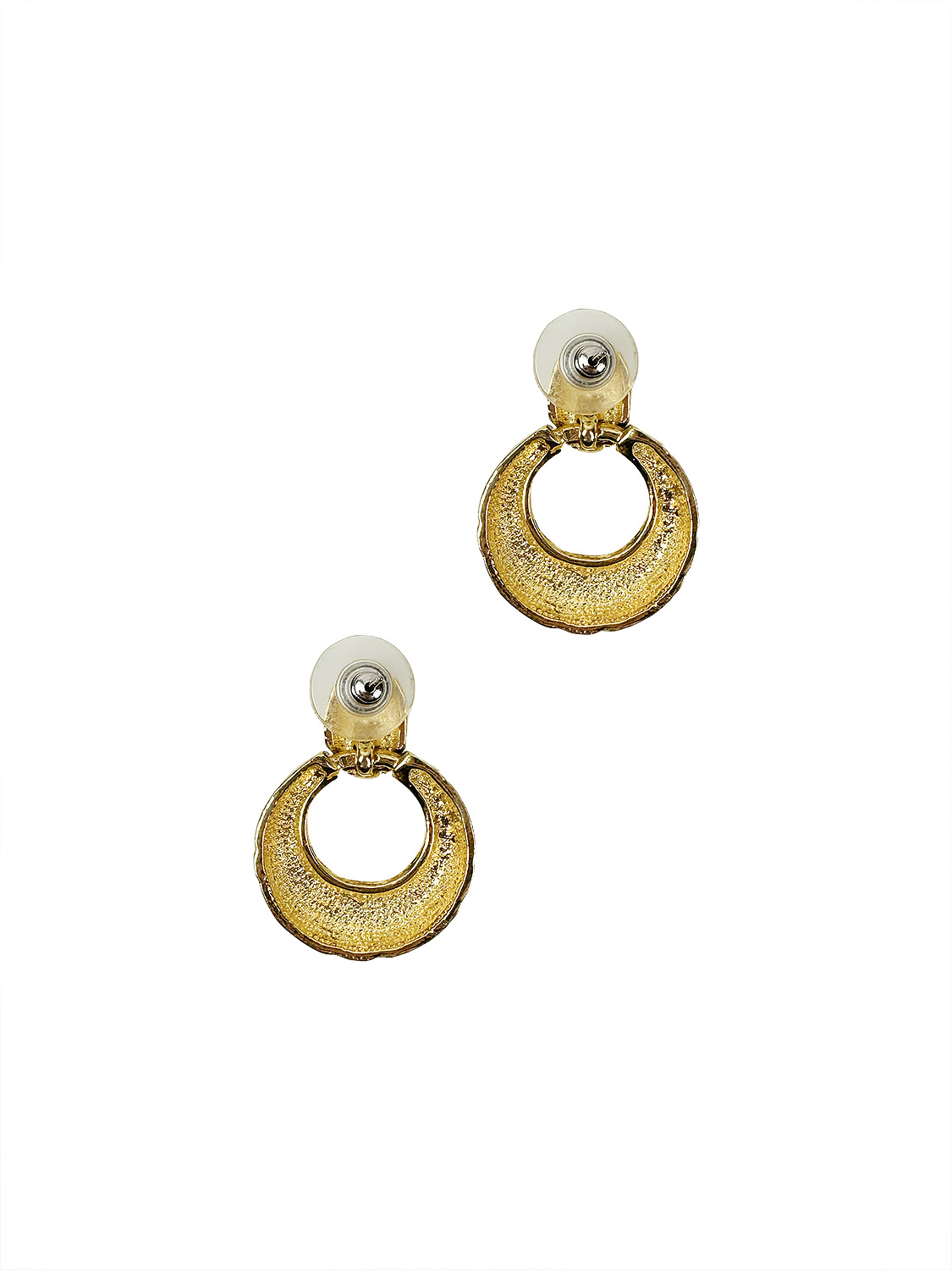 Gold Earrings with Crystals