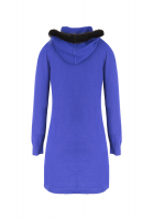 Dior Blue Cashmere Dress With Mink Hood