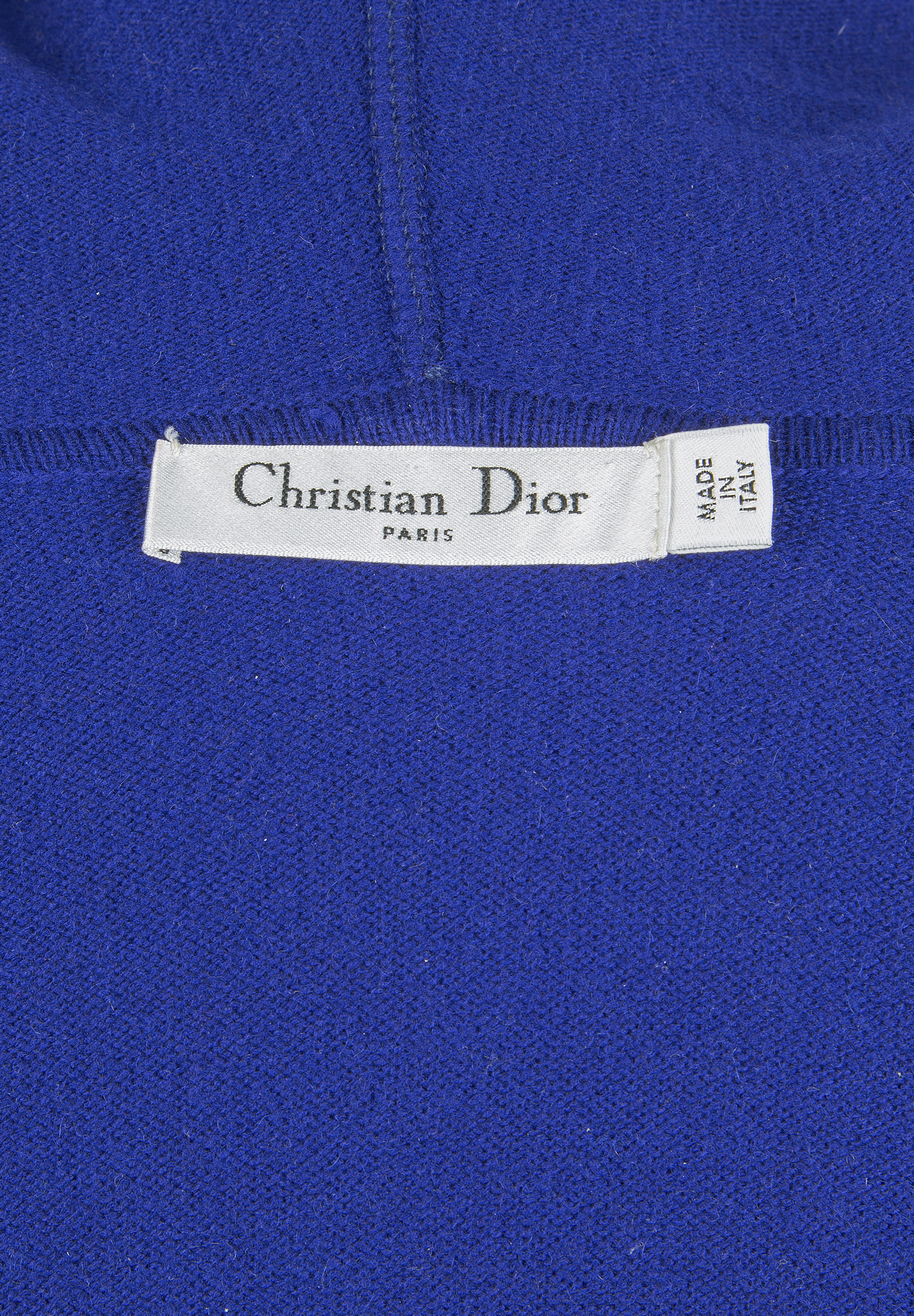 Dior Blue Cashmere Dress With Mink Hood