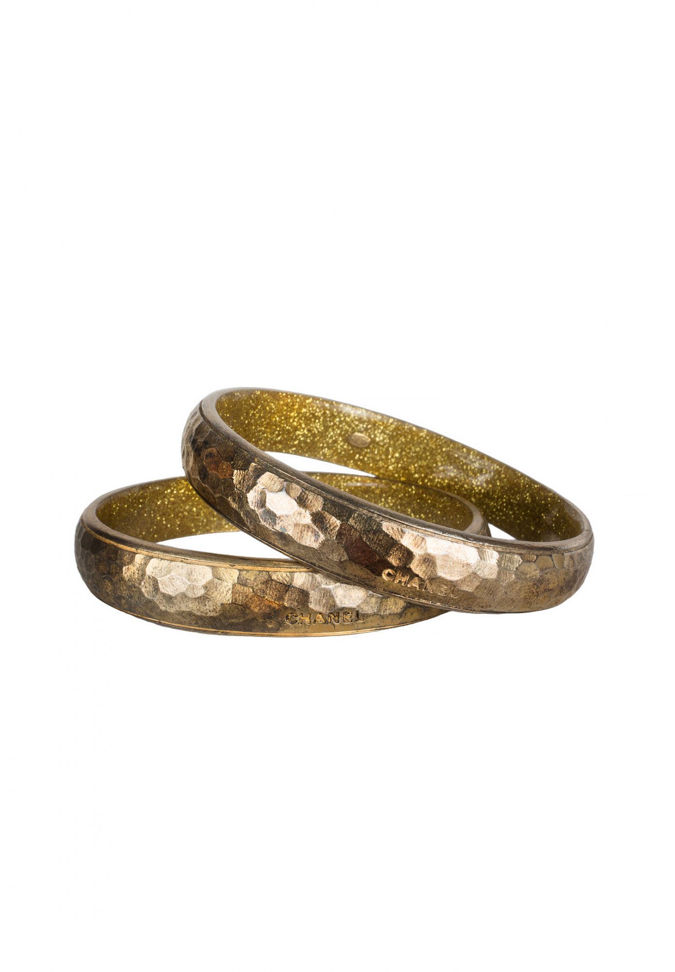 Chanel Two Golden Bracelets Set