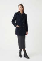 Chanel Double-Breasted Dark Blue Coat