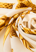 White Chanel Printed Scarf