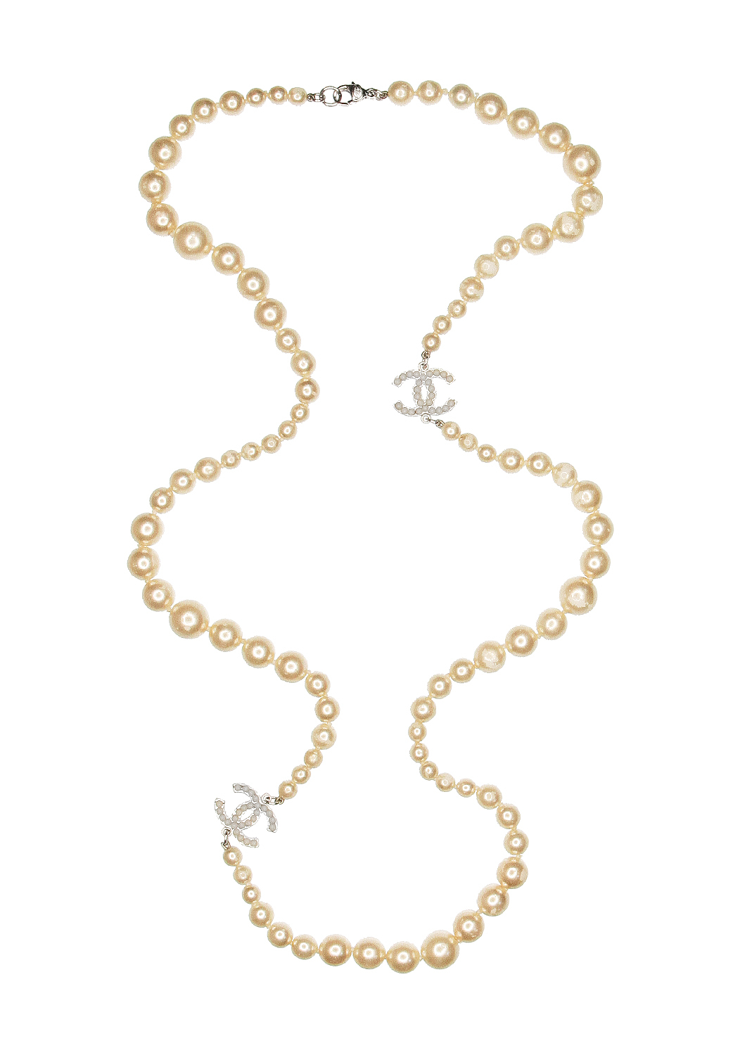 Chanel Pearls Logo Necklace