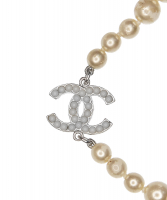Chanel Pearls Logo Necklace