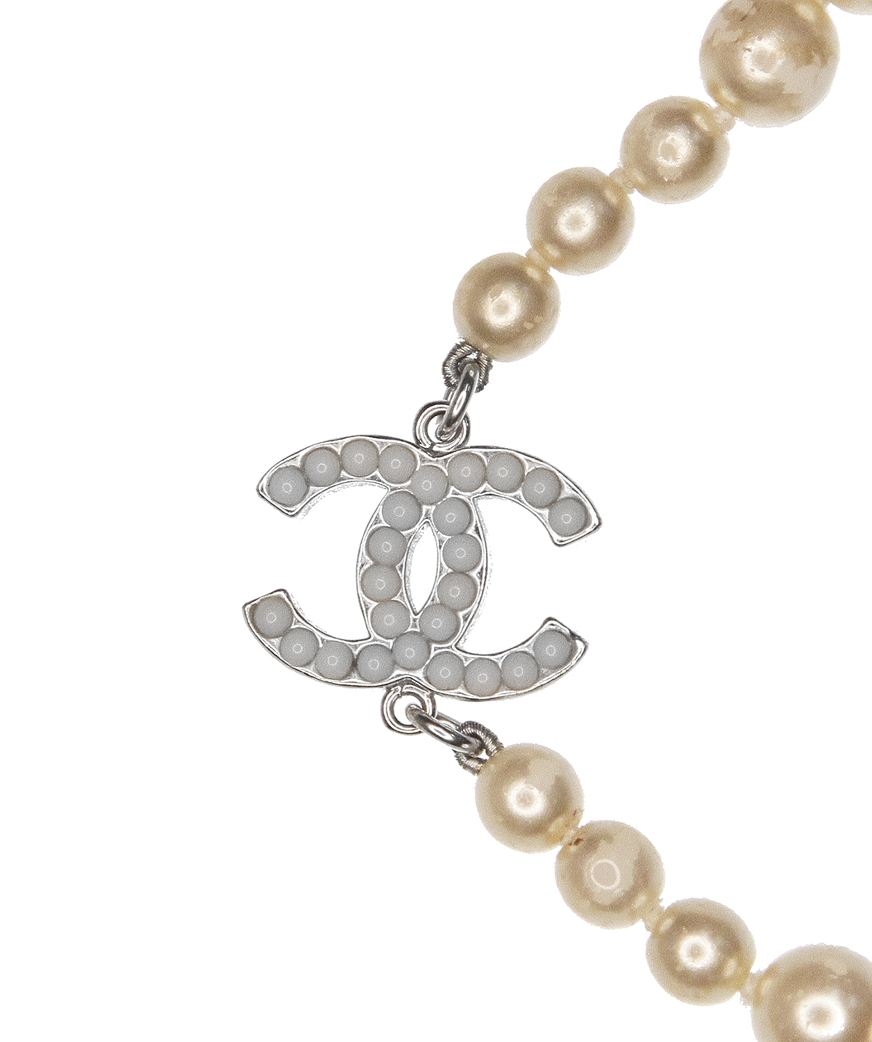 Chanel Pearls Logo Necklace