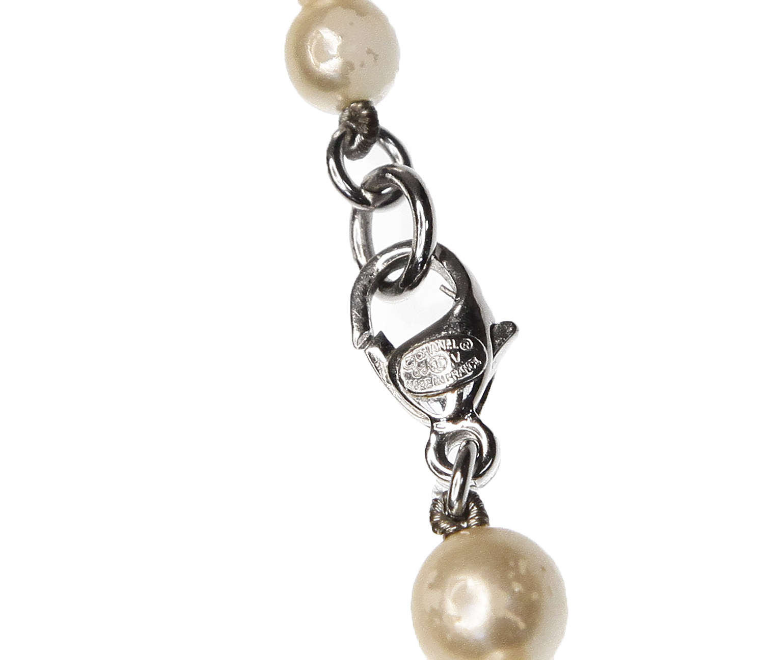 Chanel Pearls Logo Necklace