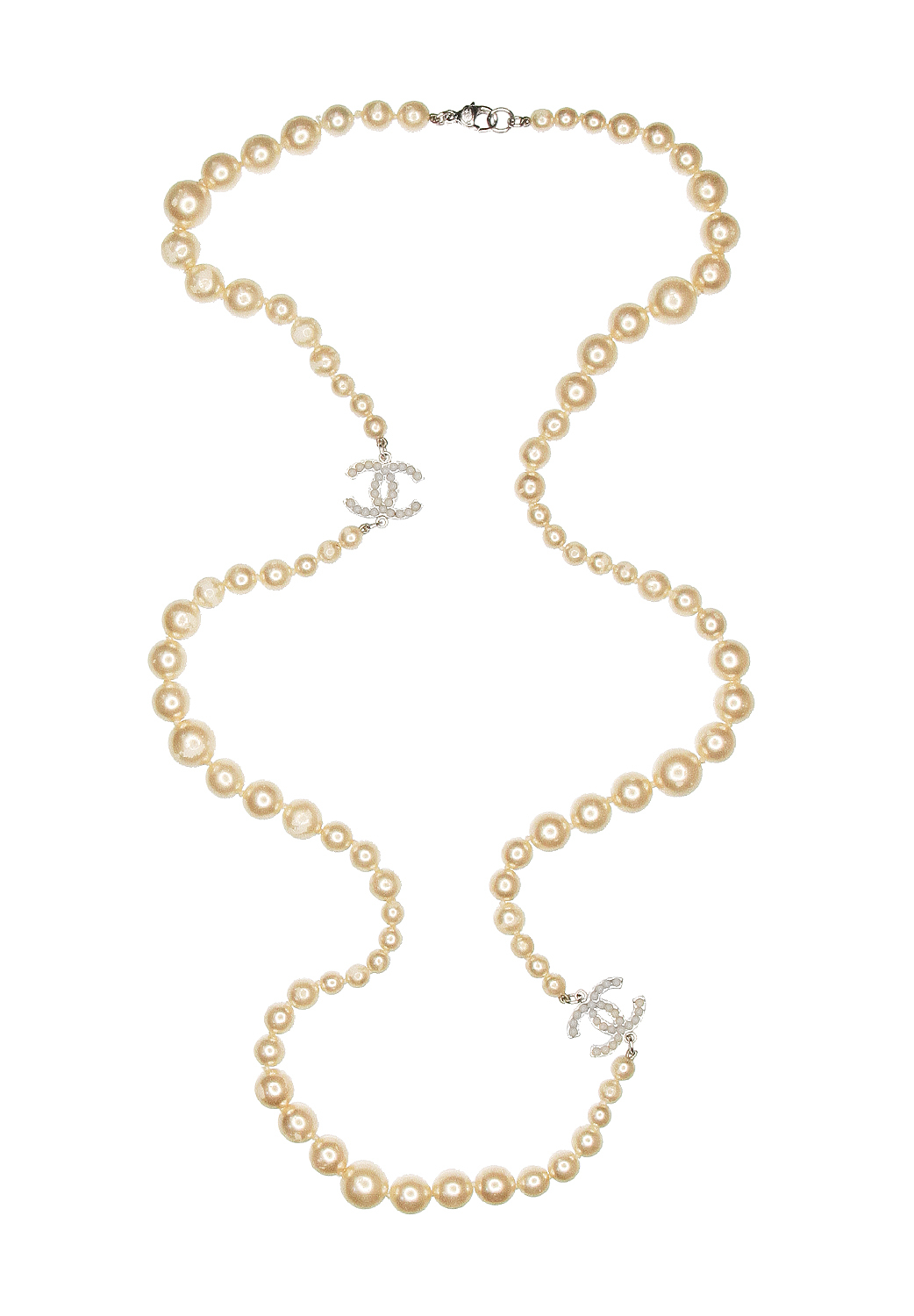 Chanel Pearls Logo Necklace