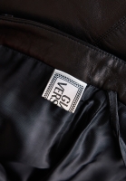 Versace Black Leather Trousers